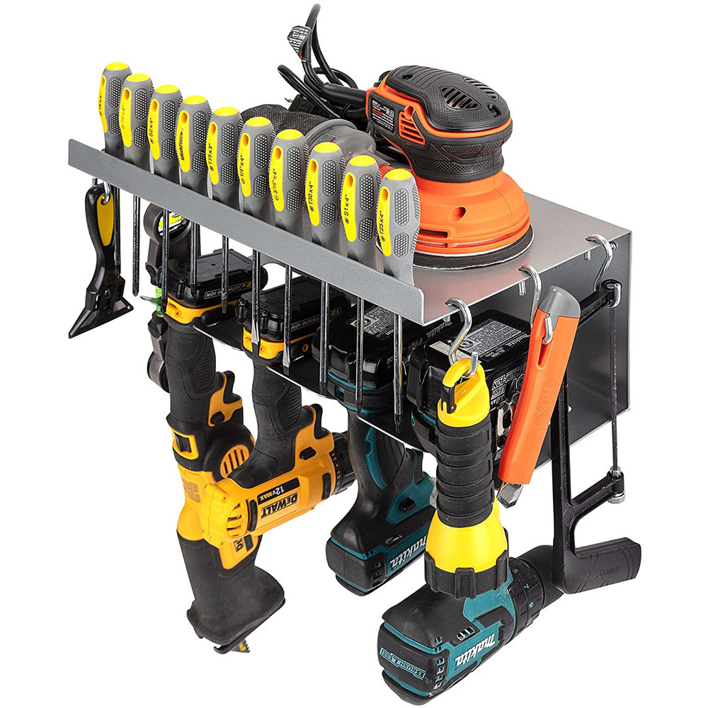 佳华钻充电站钻头支架壁挂式电动工具管理器工具架车库组织和存储