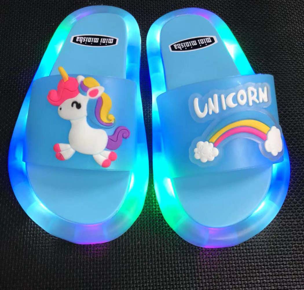 Children's Slippers Luminous Slippers Cartoon Cute Fashion Slippers Unicorn Slippers Unicorn Cross Mirror