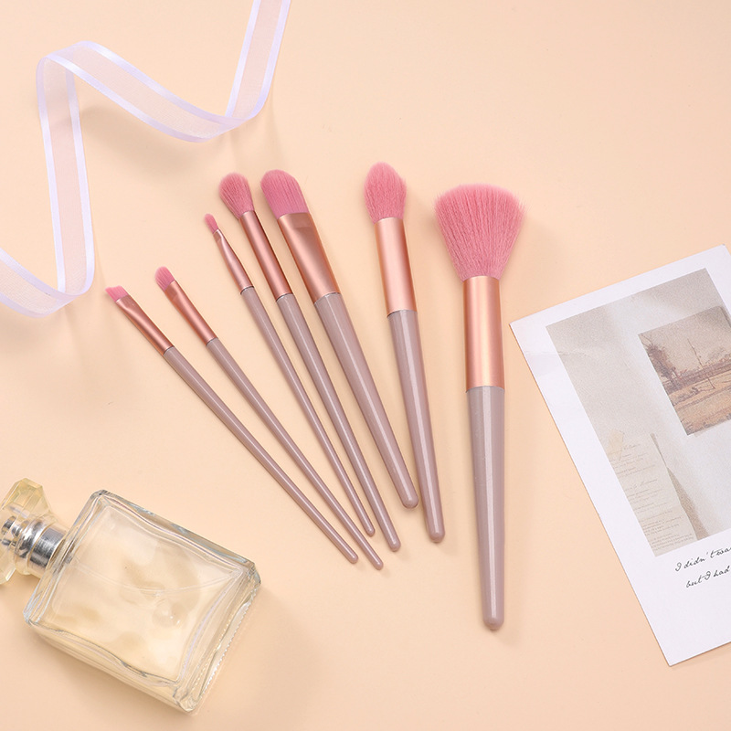 Ins Super Popular Nude Pink 7 12 Makeup Brushes Set Super Soft Powder Brush Eye Shadow Brush Beginner Beauty Tools