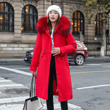2022冬季韩版羽绒棉服女中长款长袖可拆卸内胆加厚保暖派克服棉袄