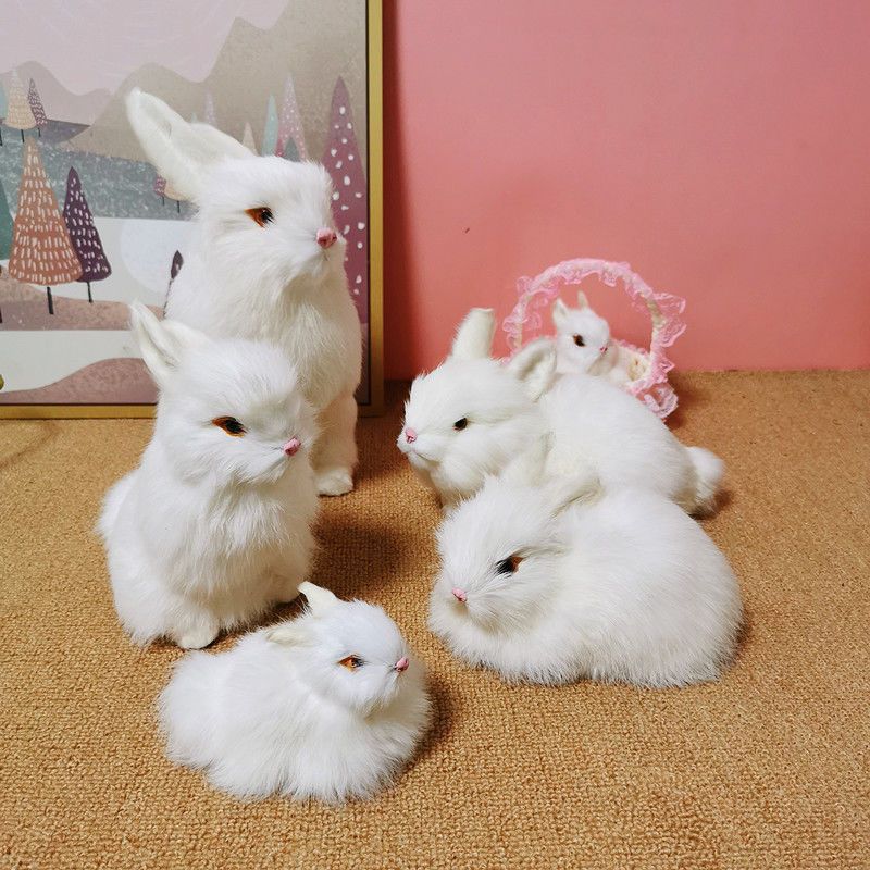 兔子玩具仿真小兔子静态动物玩偶工艺品摆件动物模型情侣儿童女孩