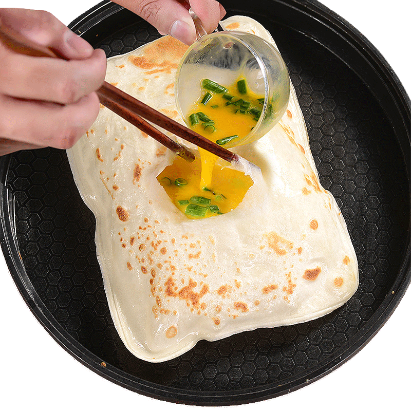 30片圆形鸡蛋灌饼面饼家用早餐速食半成品饼 灌饼皮手抓饼家庭装