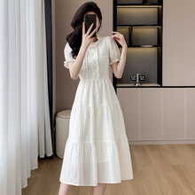 新中式国风雪纺连衣裙子女夏款感气质遮肚显瘦时尚改良旗袍裙