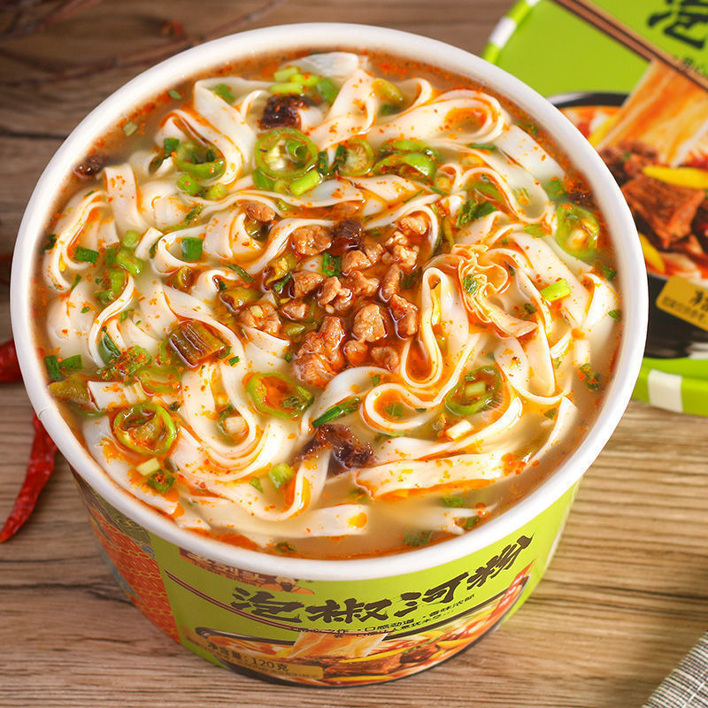 金汤河粉泡椒桶装速食方便免煮整箱干粉早餐夜宵非油炸-阿里巴巴