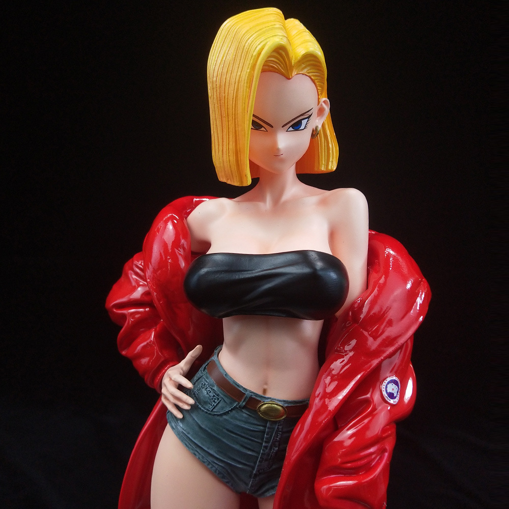 三雷gk 可月兑gk潮流人造人18号站姿龙珠超雕像动漫手办模型摆件