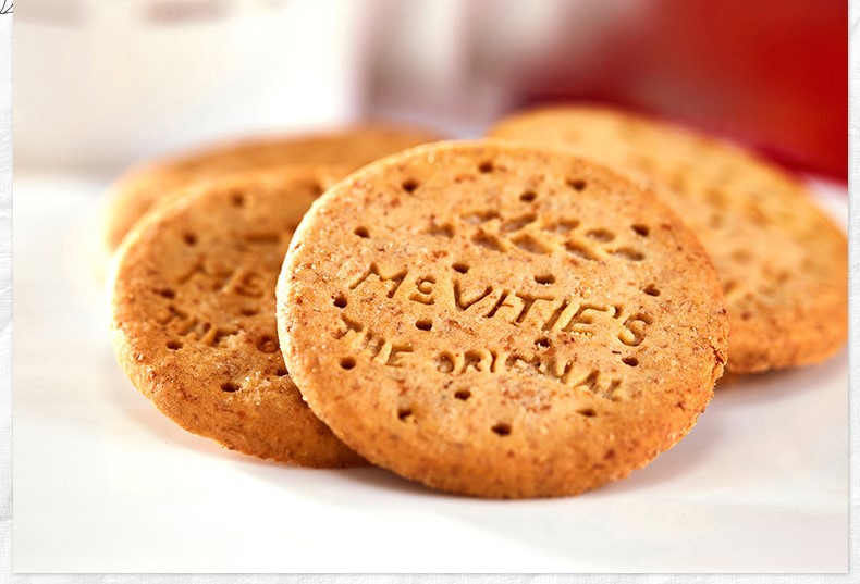 英国进口 麦维他全麦消化饼干原味400g 酥脆可口 办公室零食