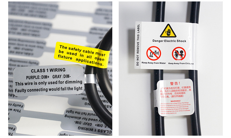 pgis2延长线警示牌 ul美规认证三插电源线警告贴 spt-3插头线标签