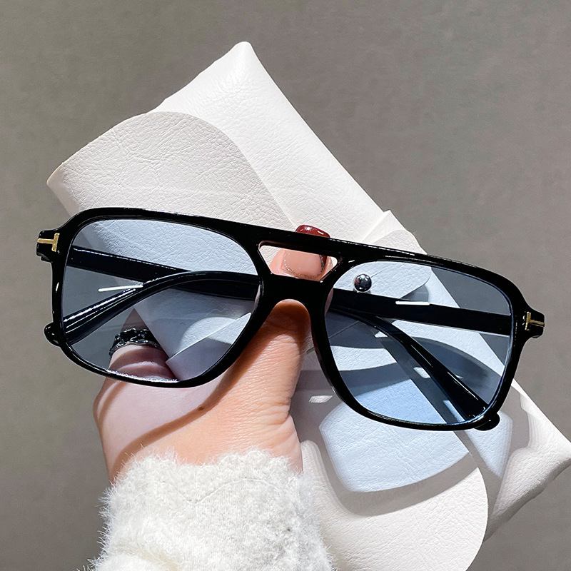 Lightweight Double Beam Marine-Lens Sunglasses New Driving Sun-Shade Glasses Cross-Border Fashion Box Sun-Resistant Sunglasses