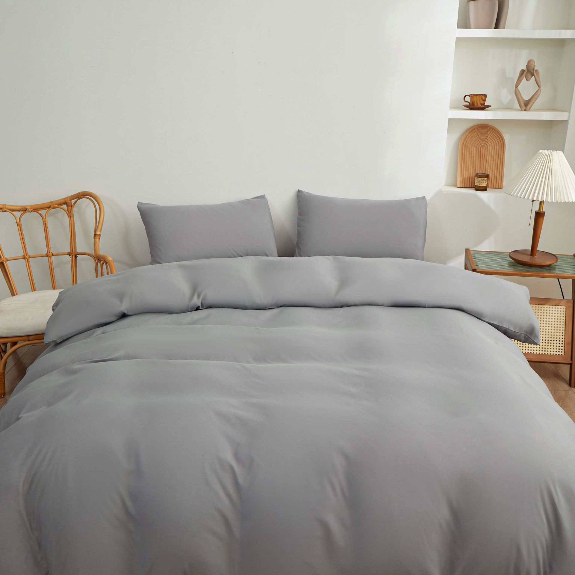 出口外贸床上用品跨境家纺日本亚马逊化纤纯色床笠款四件套-阿里巴巴