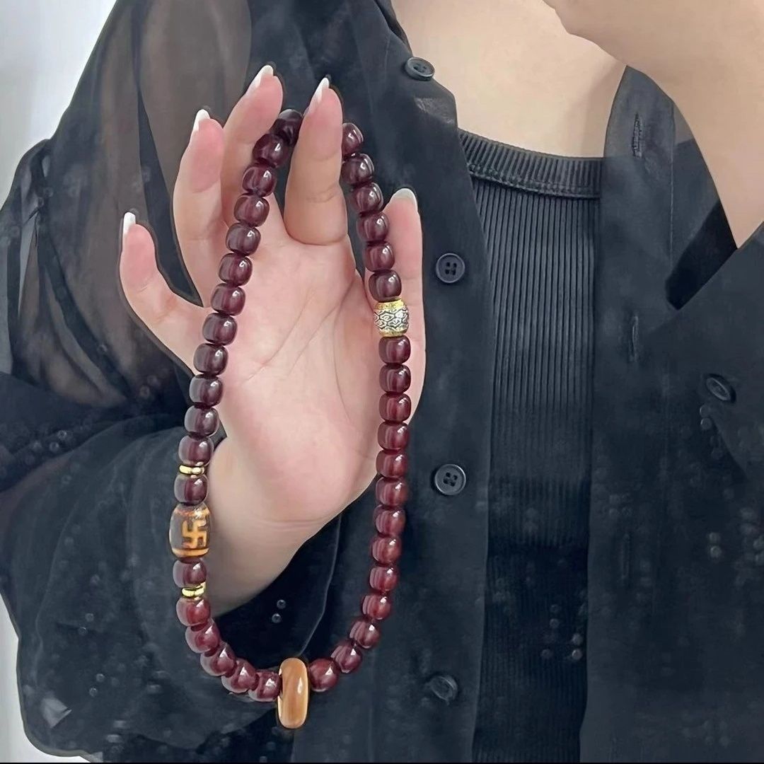 抖音同款菩提手串真品回流老料双圈菩提子手持手链串珠佛珠文玩
