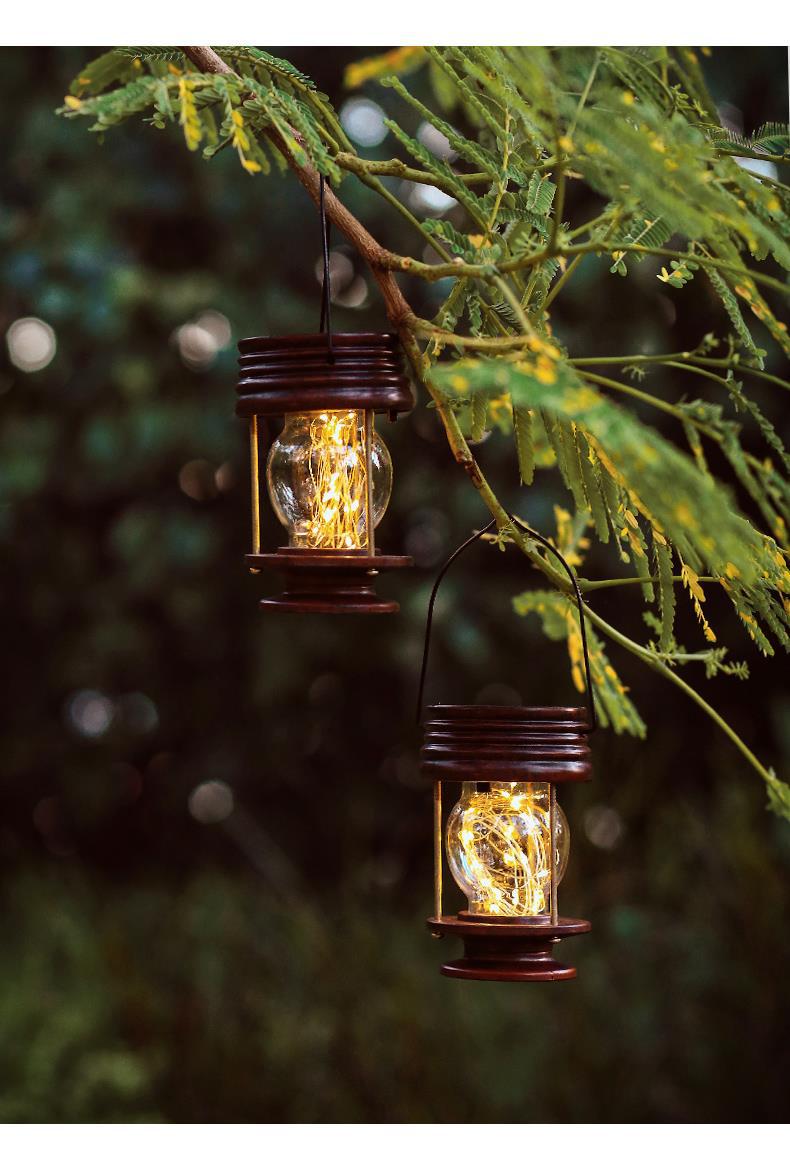 太阳能庭院灯户外灯防水阳台花园院子装饰星星室外小夜灯复古马灯