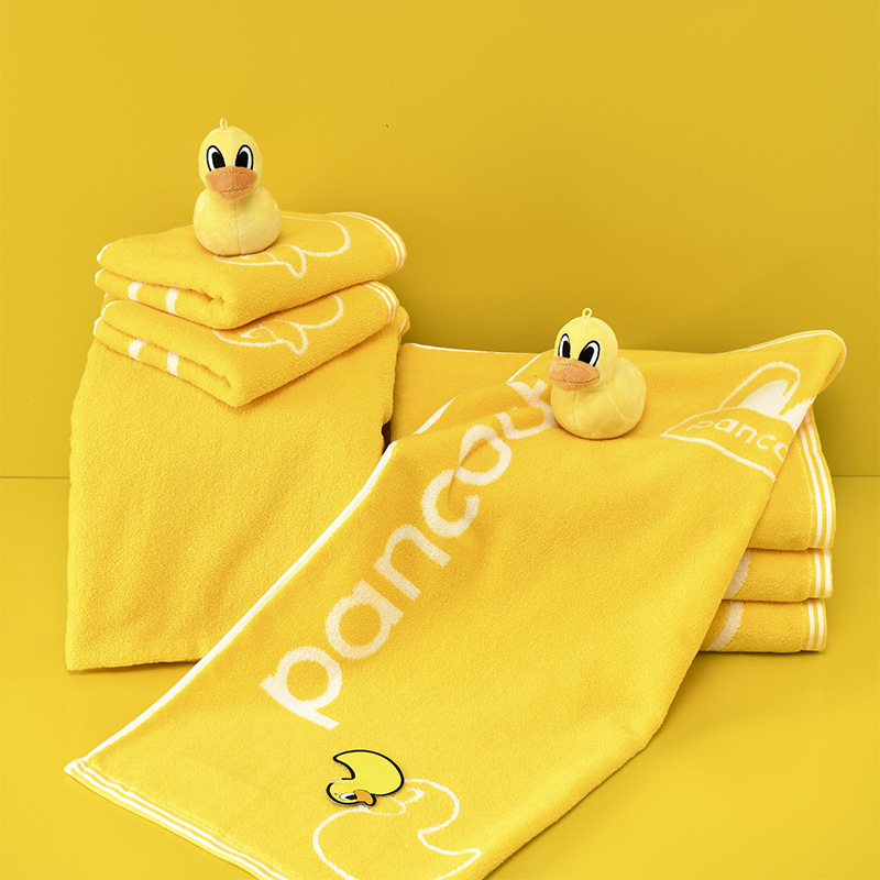小黄鸭毛巾浴巾套装全棉批发 纯棉家用成人儿童洗澡洗脸毛巾浴巾