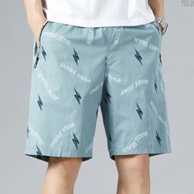 夏季男士短裤外穿新款时尚爆款五分加肥加大花裤直筒阔腿宽松