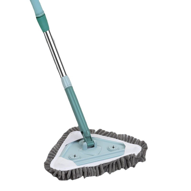 Flat Mop Household Large Triangle Multi-Functional Dust Removal Gadget Mini Rotating Small Mop Water Scraping Wet and Dry Dual-Use
