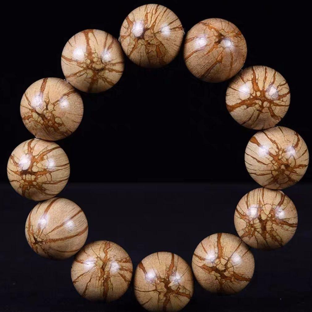 Authentic Vietnam Agarwood Bracelet Bracelet Ebony Pterocarpus Santalinus Yellow Pear Necklace Bracelet Men and Women Jewelry Buddha Beads