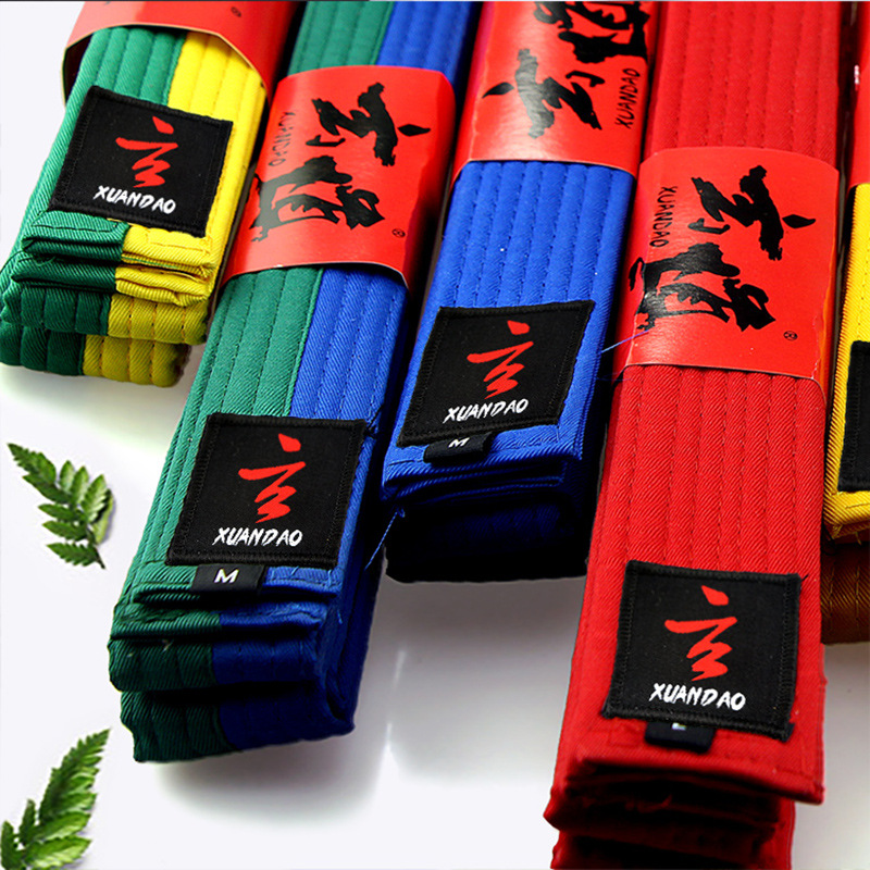跆拳道腰带绣字道带儿童考级白黄带黄绿带绿蓝带蓝红带红黑带