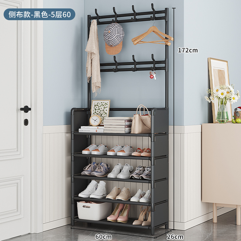 Door Simple Shoe Rack Multi-Layer Space-Saving Dormitory Clothes Rack Household Minimalist Multi-Functional Assembly Pannier Bag Storage Rack