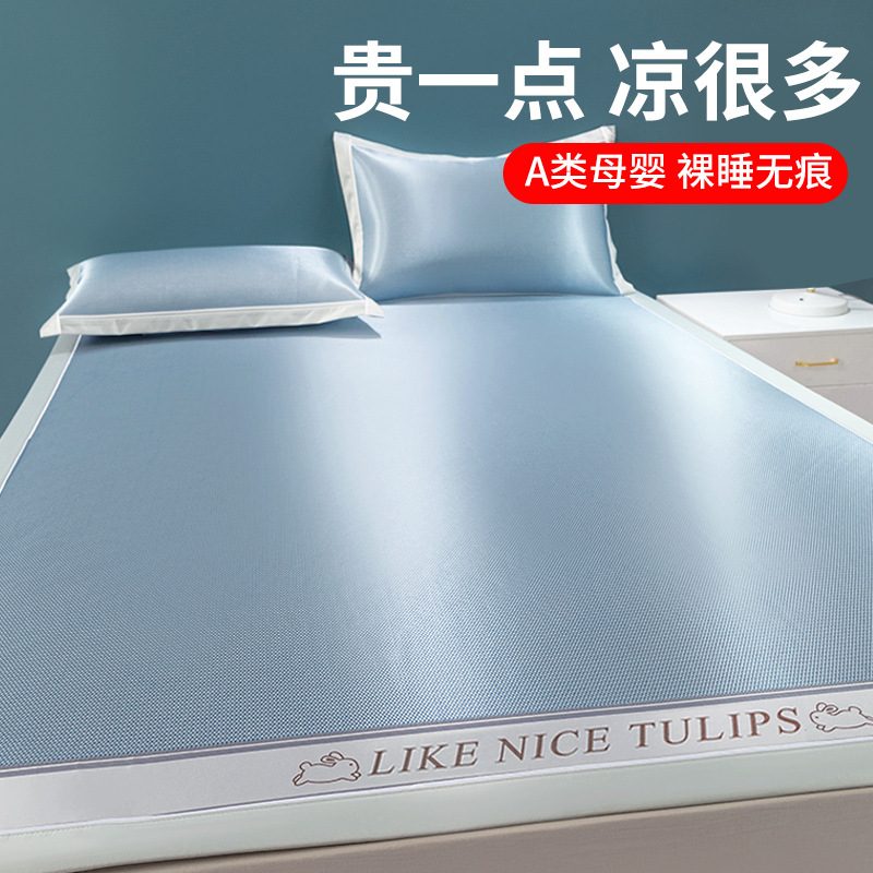 2024新款冰丝凉席夏天软席子可机洗竹席夏季床垫学生宿舍单人床笠