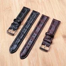 手表皮带棕色黑色20MM手表皮带批发竹节纹非真皮pu皮革优质手表带