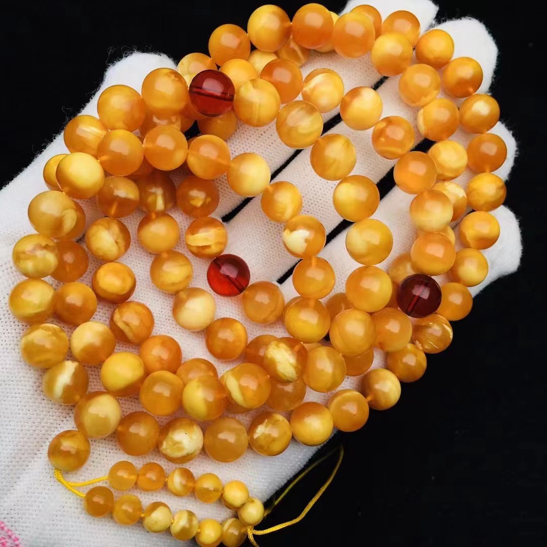 天然蜜蜡手链白花蜜蜡质浓郁手串文玩配饰可塘珠宝产地货源批发-阿里