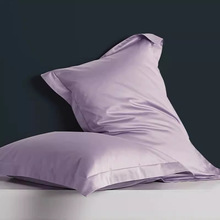 枕套48cmx74cm素色贡缎厂家直销批发  紫色纯色全棉纯棉加大枕套