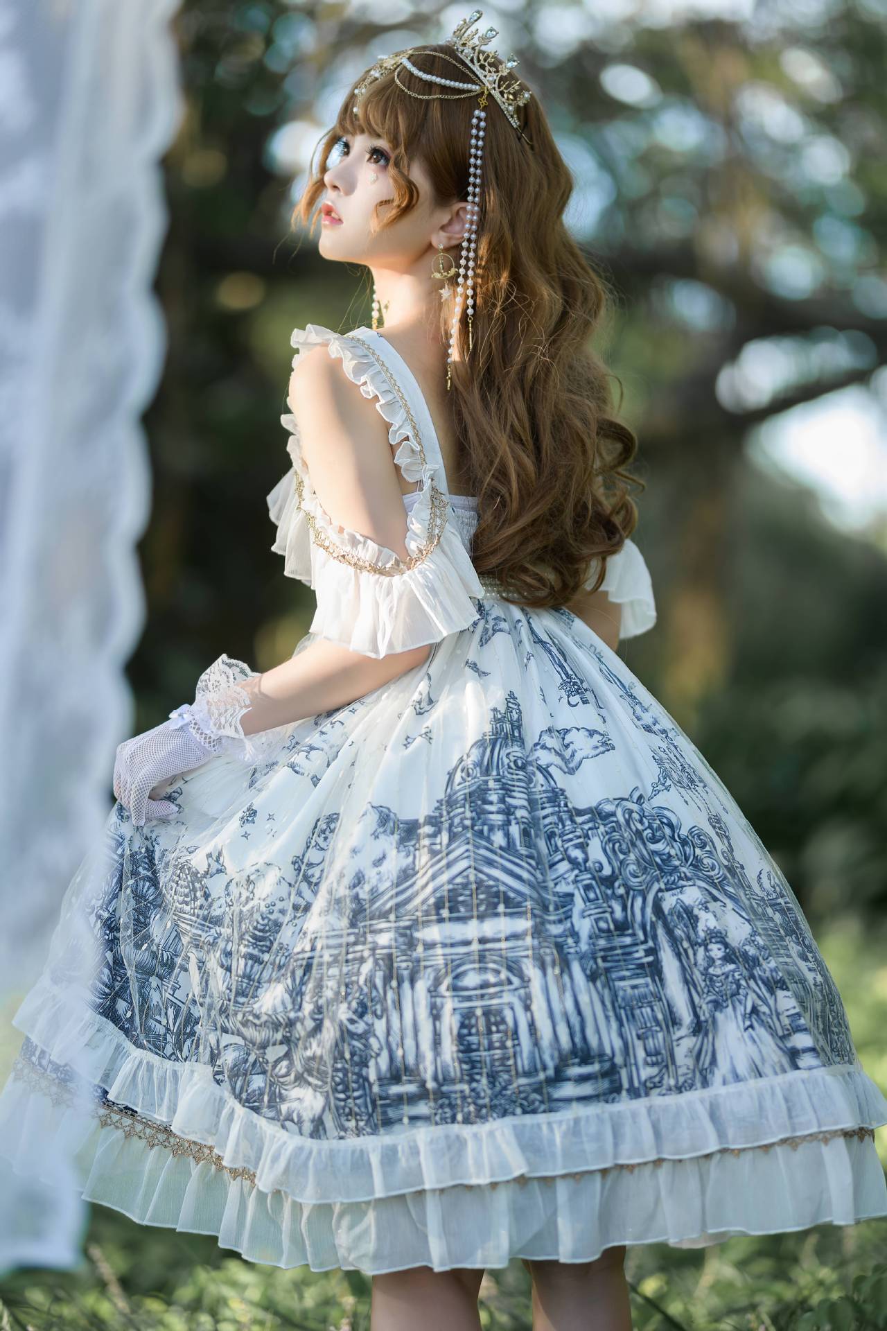 日式吊带一字肩洛丽塔原创lolita万圣狂欢夜暗黑哥特风jsk连衣裙