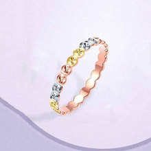 星芙奥俄罗斯585紫金三色戒指简约精致百搭彩金镀玫瑰金开口指环
