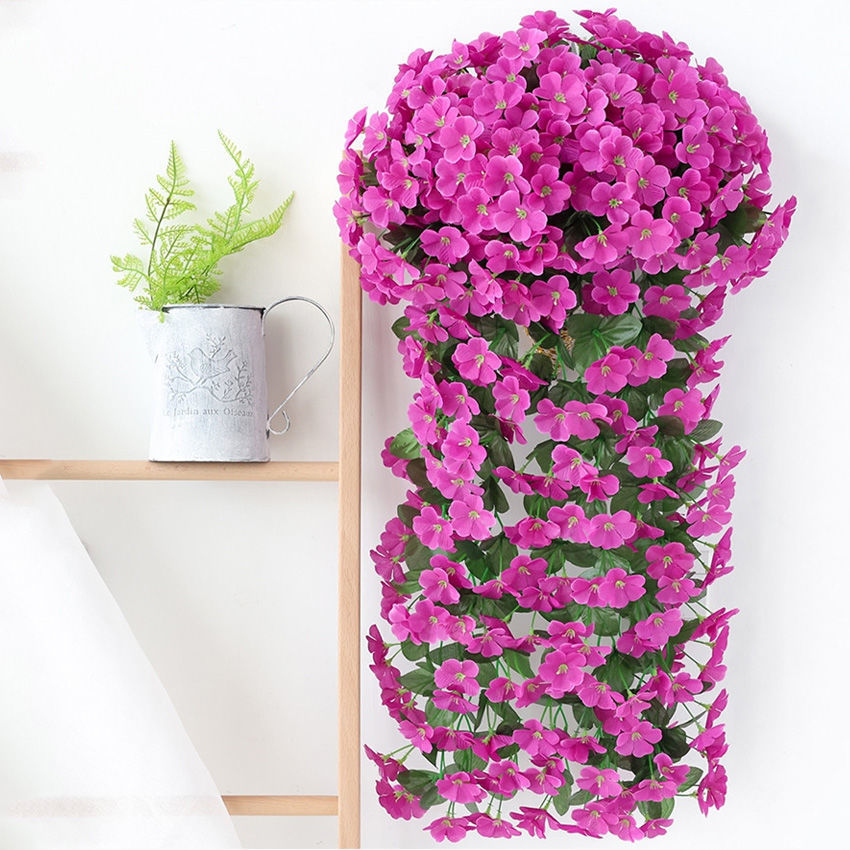 4成交524条玫瑰花藤条装饰吊花缠绕假花藤蔓室内塑料花空调管道遮挡