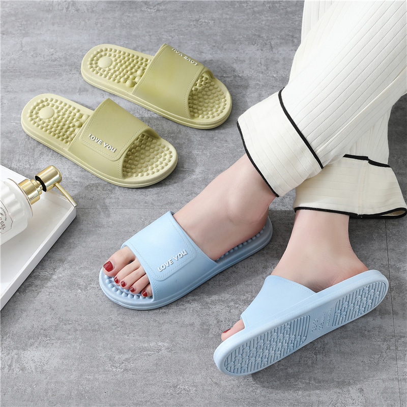 Women's Slippers Summer Interior Home Bathroom Soft Bottom Slip-Resistant Couple Men's Foot Massage Slippers Wholesale