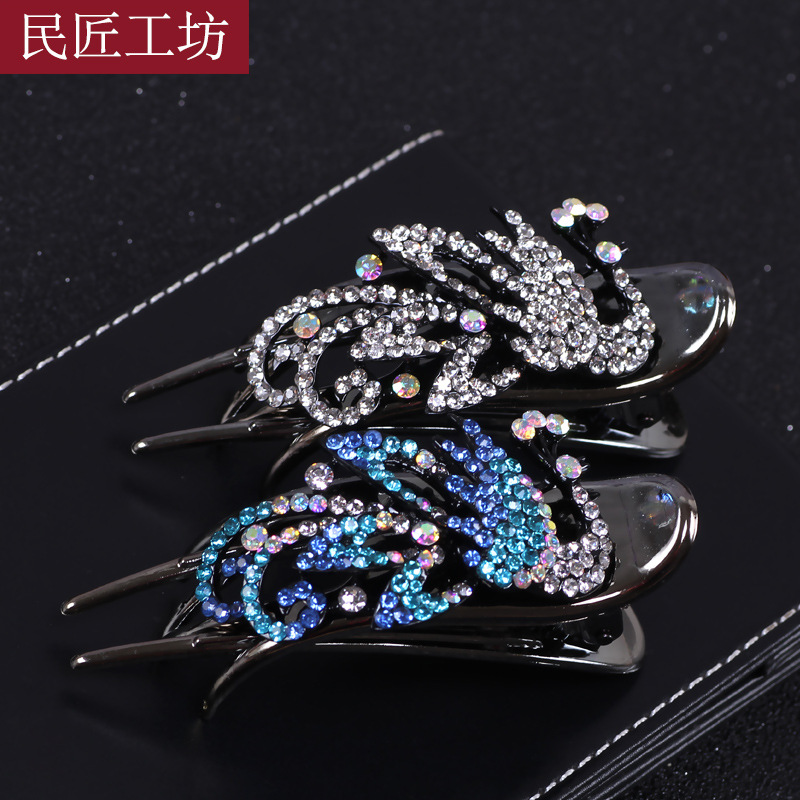 中老年发卡发饰盘发女士妈妈发夹三齿鸭嘴夹优雅成人抓夹大号中年