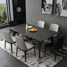 定制餐桌椅套装现代简约小户型实木长方形餐桌椅组合大理石饭桌子