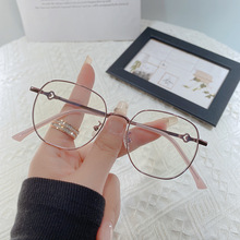 新款金属多边光学眼镜电脑眼镜架批发超轻眼镜蓝膜平光眼镜可配镜