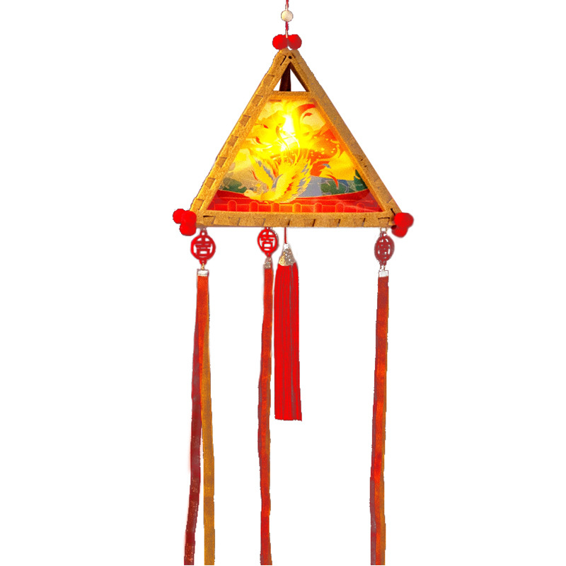 New Year Spring Festival Dragon Year Lantern Festival Ancient Style Portable Luminous Lantern Children's Handmade Diy Material Kit Festive Lantern