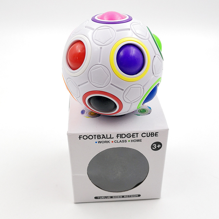 12孔魔方彩虹球手指足球按压泡泡乐指尖魔方彩色智力球减压玩具