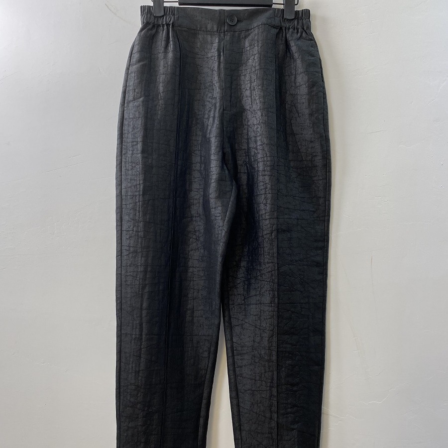 香云纱黑龟休闲小脚裤女士春夏新品真丝龟裂纹百搭桑蚕丝通勤长裤