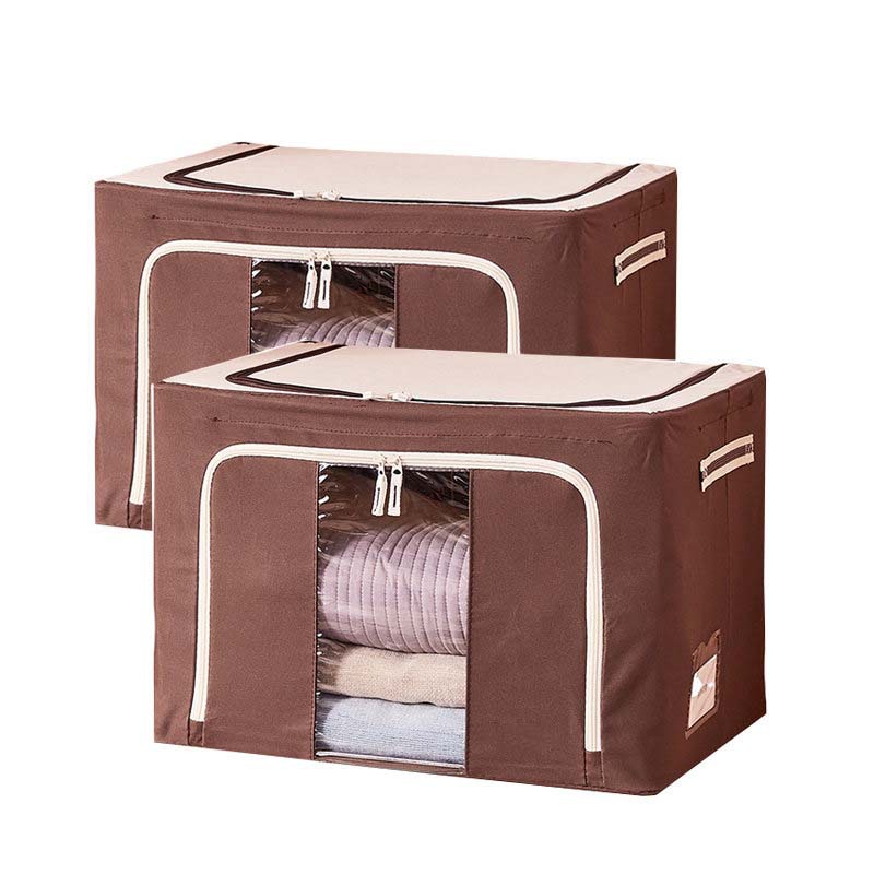 Organizer Storage Box Environmental Protection Water-Repellent Cloth Oxford Fabric Foldable Six Steel Frame Moving Clothing Cotton Quilt Storage Box