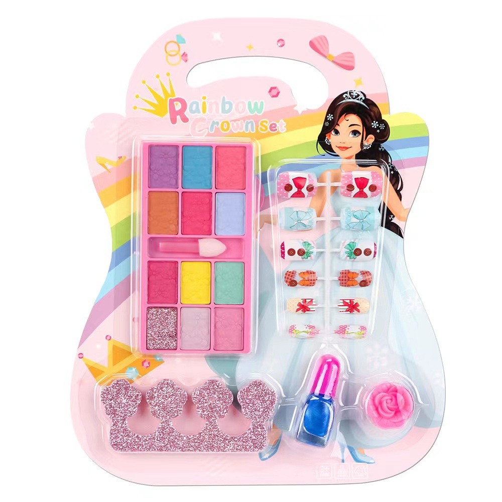 跨境儿童化妆品玩具套装女孩彩妆玩具指甲油口红过家家亚马逊热销