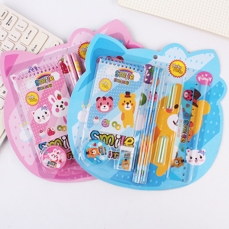 Pencil Eight-Piece Set Stationery Gift Box Office School Supplies Cartoon Creative Children's Day Support Printing