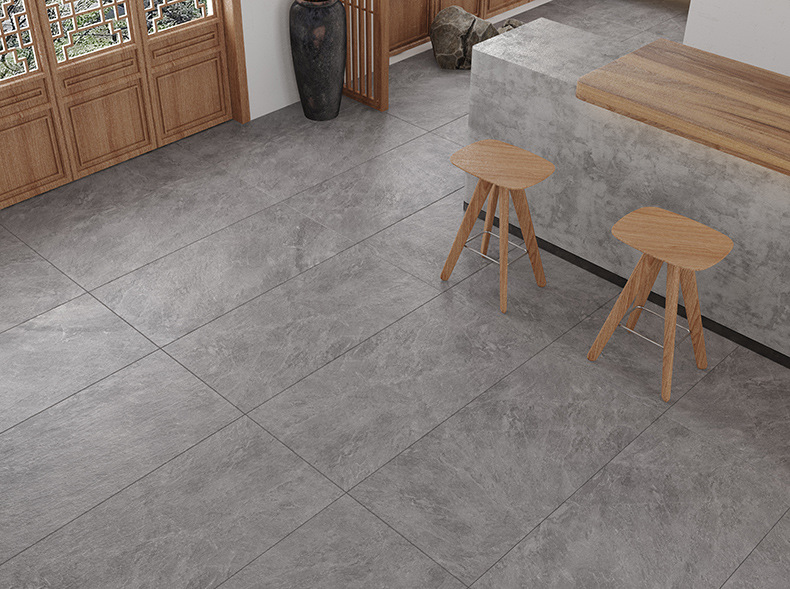 灰色通体灰坯750x1500客厅大堂防滑地砖别墅背景墙干粒淋釉仿古砖