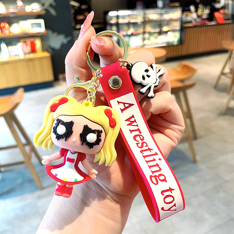 Cartoon Wrestling Toys Keychain Personality Creative Bag Accessories Car Key Pendant Key Chain Gift Wholesale