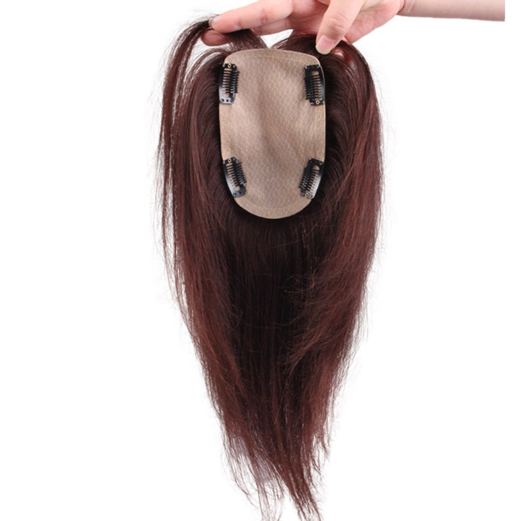 许昌真发假发片女士头顶补发块全手织仿真头皮mono网自然隐形遮白