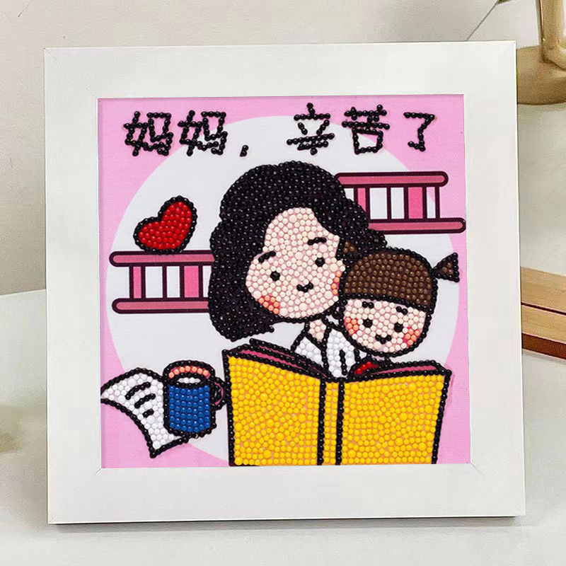 节日钻石画批发diy手工女神节钻石贴画母亲节礼物儿童益智玩具