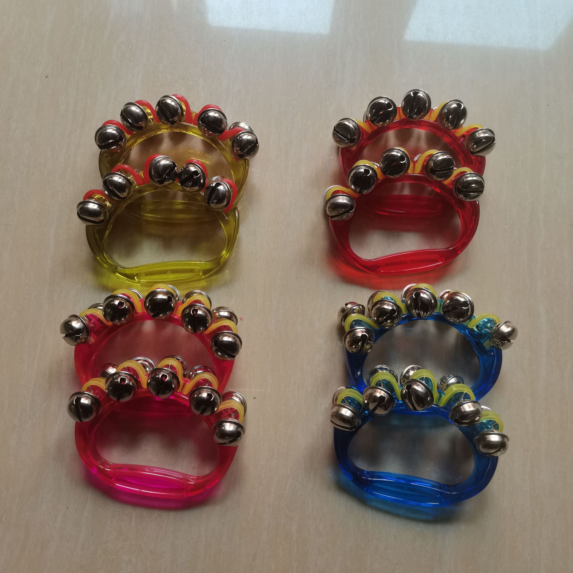 塑料串铃奥尔夫乐器幼儿园早教乐器儿童手摇铃透明手串铃