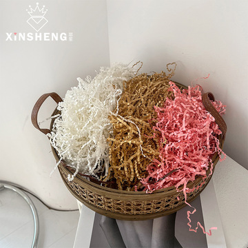 芯苼 褶皱纸拉菲草金葱丝填充物礼物内衬伴手礼品包装diy碎纸丝条