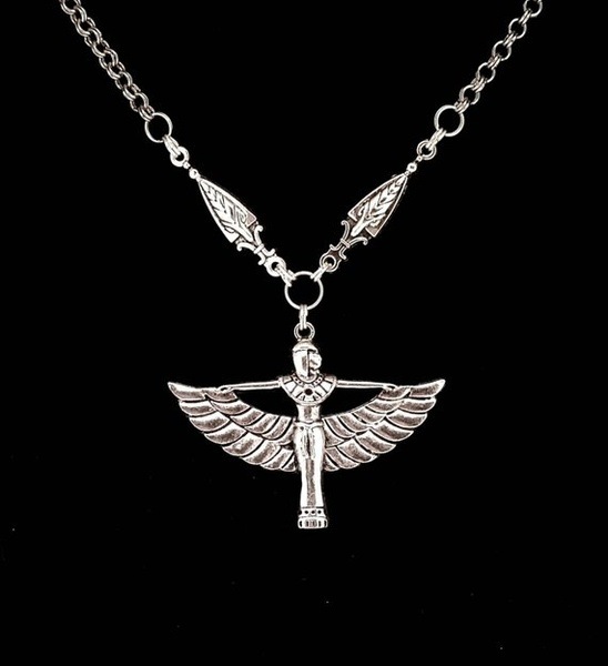新品外贸新款复古守护翅膀天使项坠项链北欧风女生百搭时尚锁骨链