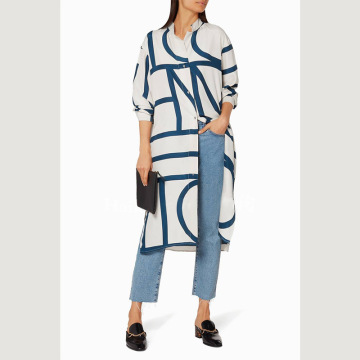 ji简北欧风设计师款~费料定位裁剪电力纺真丝衬衫连衣裙中长款