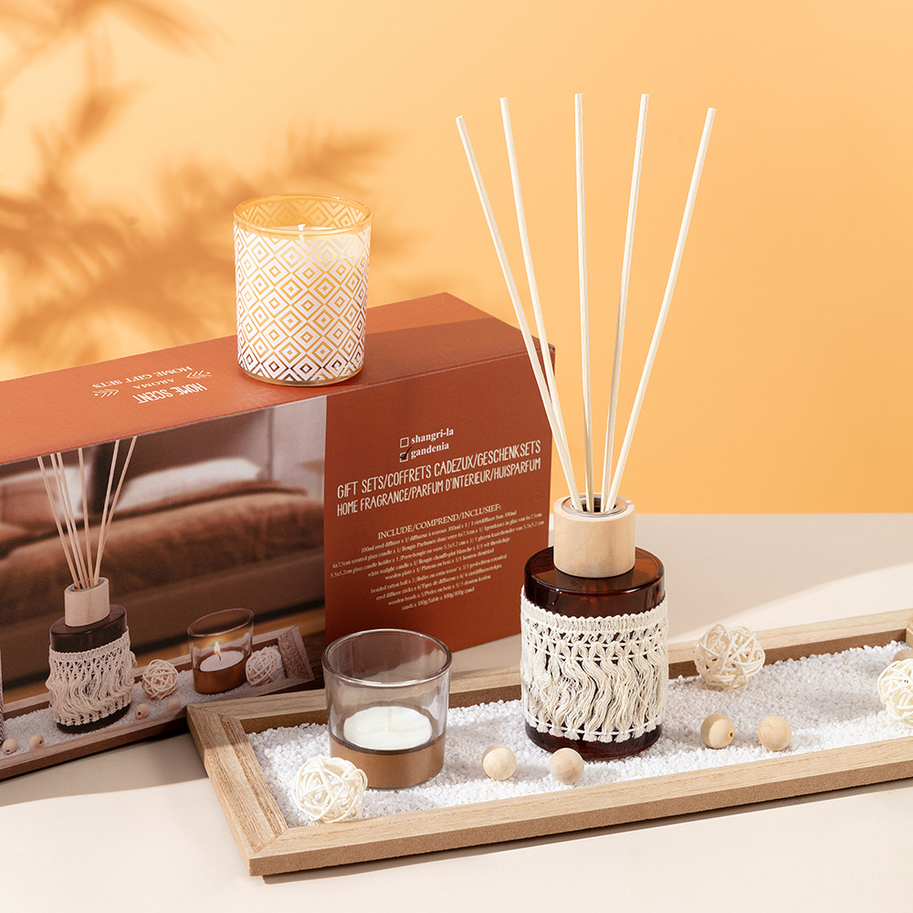 Aromatherapy Rattan Candle Cup Gift Set Birthday Wedding High Sense Hand Gift French Home Fragrance Decoration