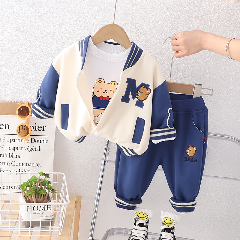 2024 New Baby Coat Spring and Autumn Baby Autumn Clothing Early Spring Top out Boys' Baseball Jacket Girls' Sweater