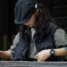 春季户外时尚鸭舌贝雷帽薄款黑色夏季帽子女款韩版报童日系前进帽