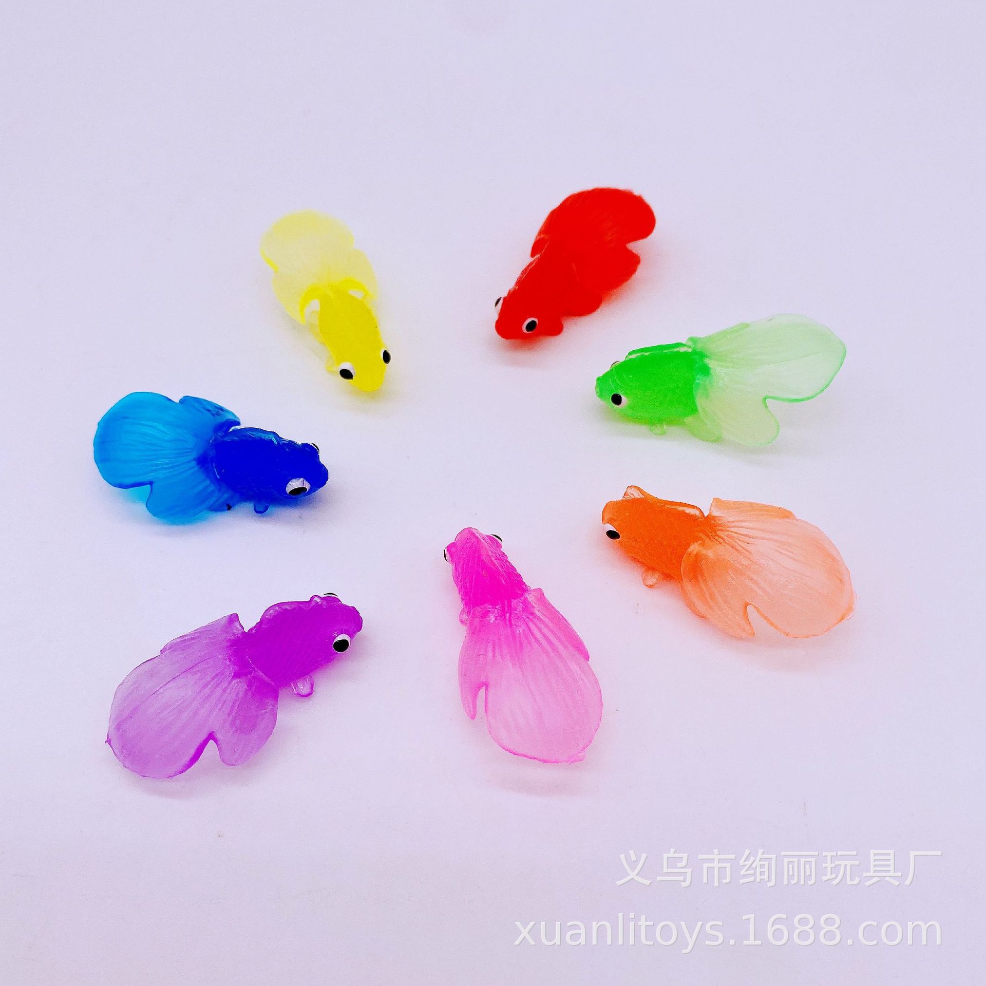 3.5cm Simulation TPR Floating Goldfish TPR Soft Rubber Small Fish Floating Toy Stall Night Market Fish Catching Toy